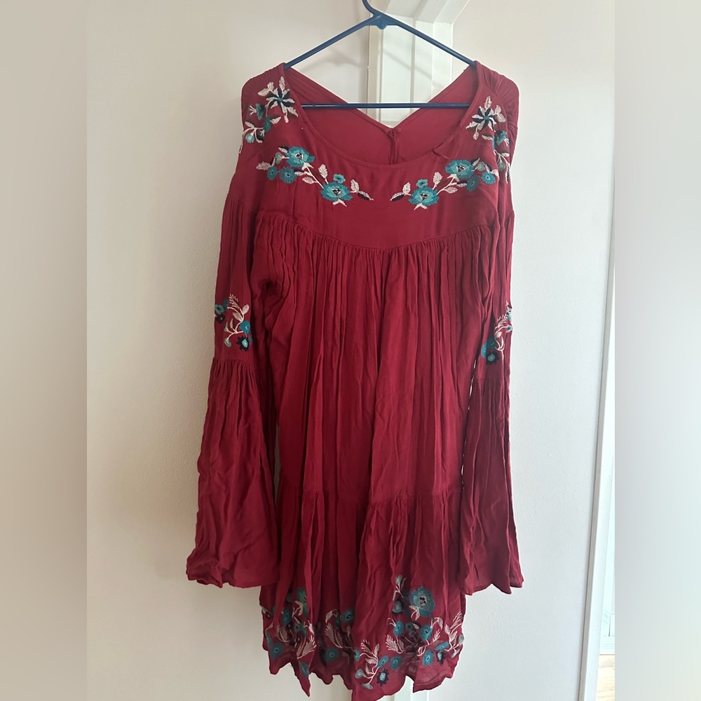 Free People Dress w/ Floral Embroidery